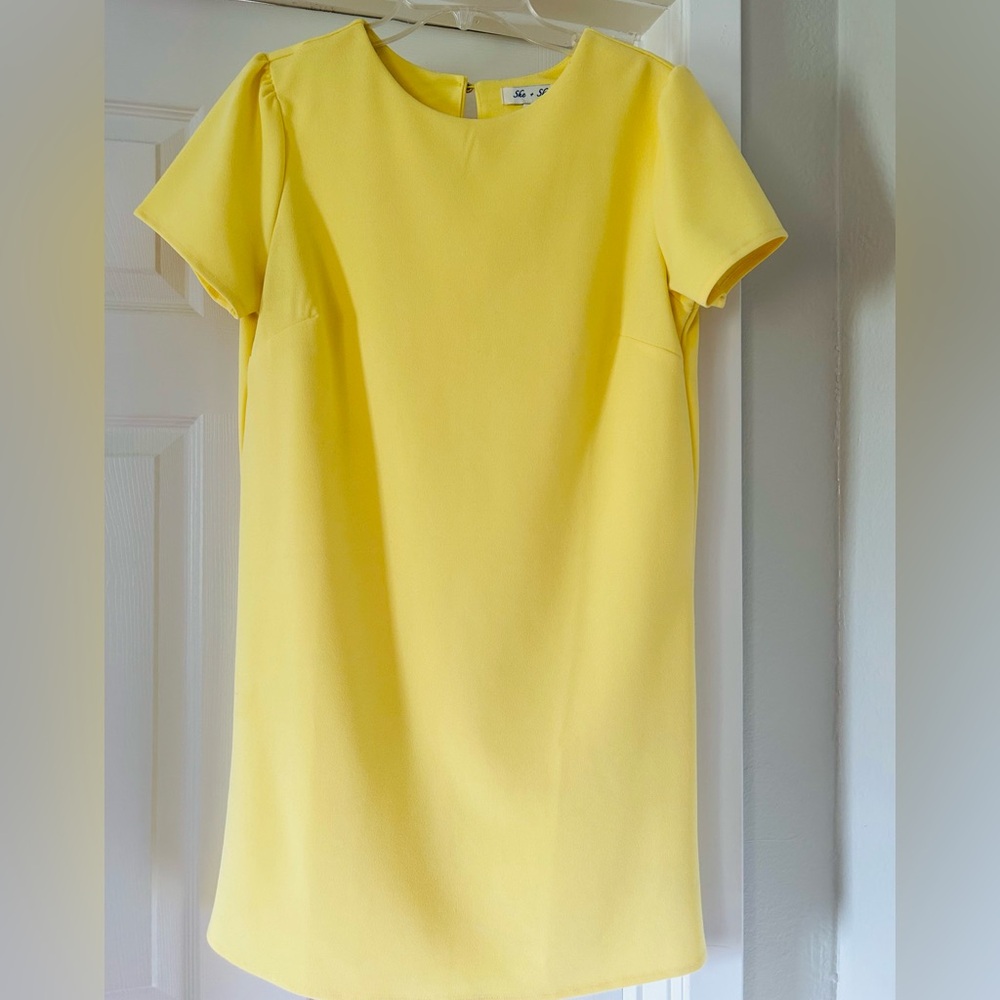 Yellow Short Sleeve Mini Dress (Women’s) - Picture 2 of 8